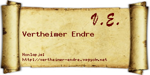 Vertheimer Endre névjegykártya